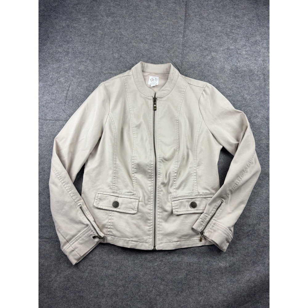 Westport Women M Moto Utility Lightweight Zip Up Jacket High Neck Classy Western